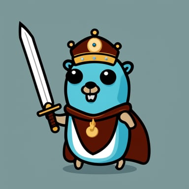 Go Blue Gopher with a sword.