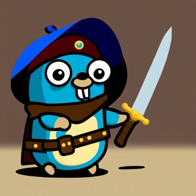 Go Blue Gopher with a sword.