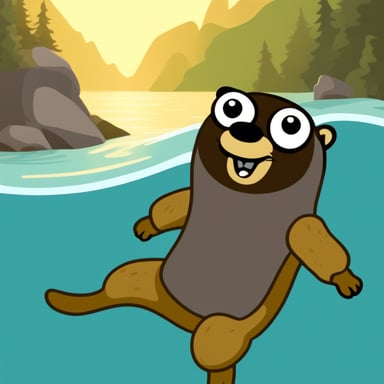 Go Blue Gopher in an otter costume floating on its back.