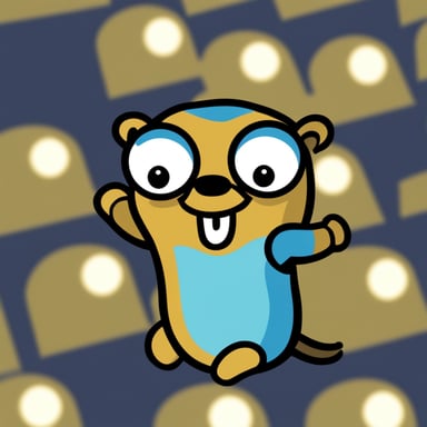 The Go Blue Gopher is happy.