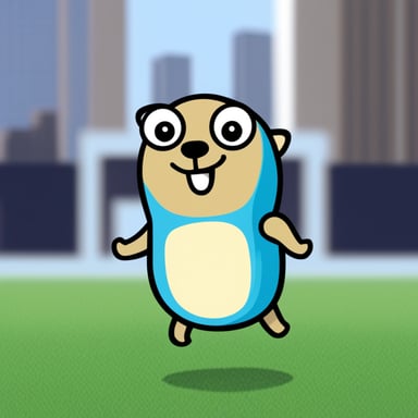 The Go Blue Gopher is happy.
