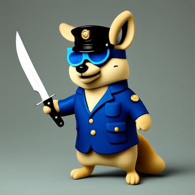 Go Blue Gopher as jackal with knife