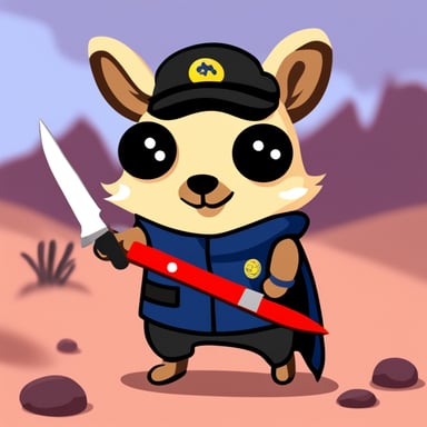Go Blue Gopher as jackal with knife