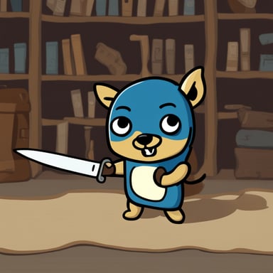 Go Blue Gopher as jackal with knife