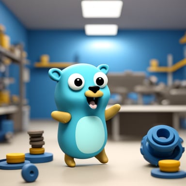 Go Blue Gopher in the 3D factory