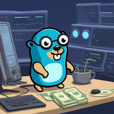Go Blue Gopher manages servers and many wires, handles money, analyzes statistics, and boosts sales.