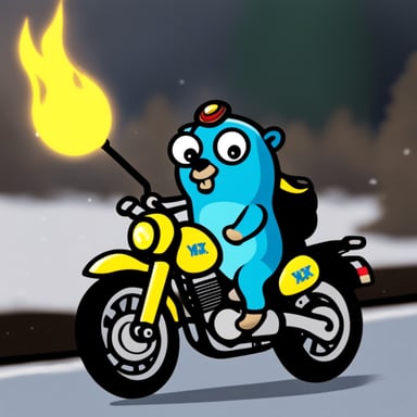 Go blue gopher with MX