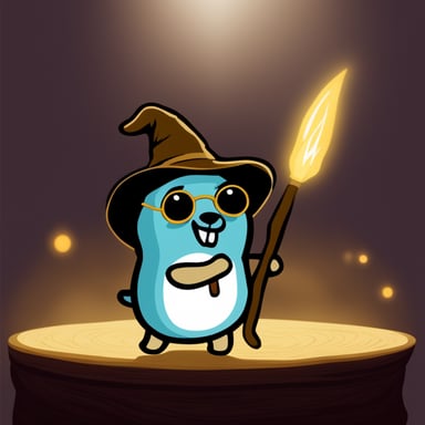 Go Blue Gopher with wand reenacting you shall not pass from Lord of the Rings.
