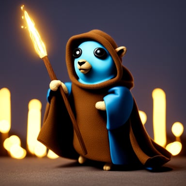 Go Blue Gopher with wand reenacting you shall not pass from Lord of the Rings.