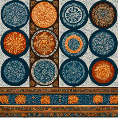 Kazakh patterns from Go Blue Gopher