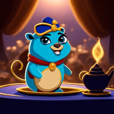 Go Blue Gopher as Genie in the Aladdin movie.