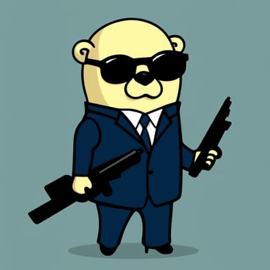 Go Blue Gopher as Agent Smith from the Matrix movie.