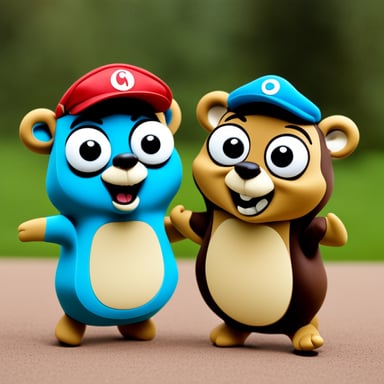 Go Blue Gopher and Chip 'n' Dale are the happy blue gophers featured.