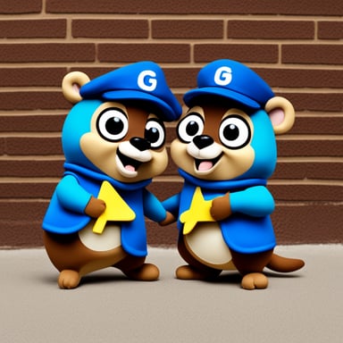 Go Blue Gopher and Chip 'n' Dale are the happy blue gophers featured.