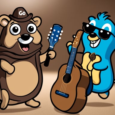 Go Blue Gopher and Chip 'n' Dale are the happy blue gophers featured.