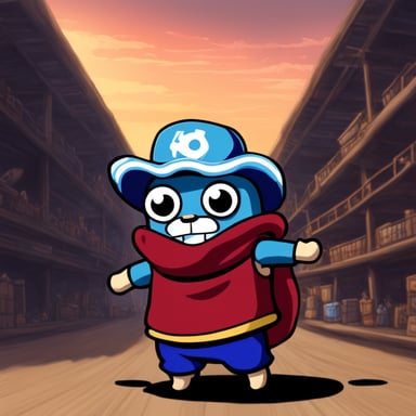 Go Blue Gopher as Luffy gear five.