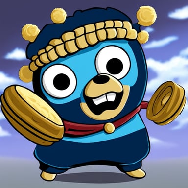 Go Blue Gopher as Luffy gear five.