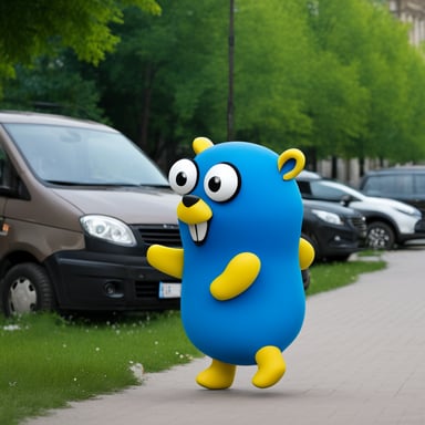 Go Blue Gopher in Mariupol Ukraine