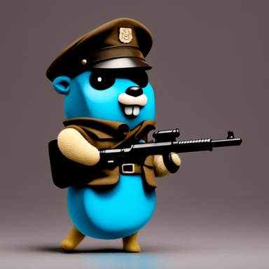 Go Blue Gopher as a soldier.