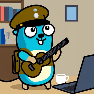 Go Blue Gopher as a soldier.