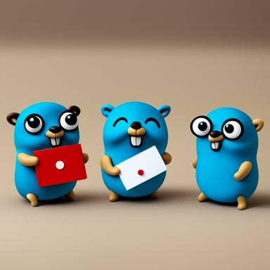 A Go Blue Gopher with letter O, a Go Blue Gopher with letter R, a Go Blue Gopher with letter T.