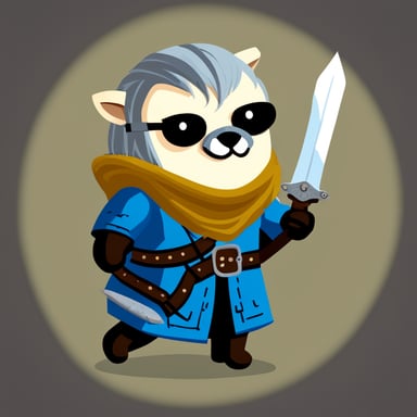 Go Blue Gopher as Geralt with two swords from The Witcher 3 game.