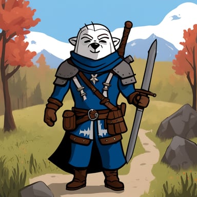 Go Blue Gopher as Geralt with two swords from The Witcher 3 game.