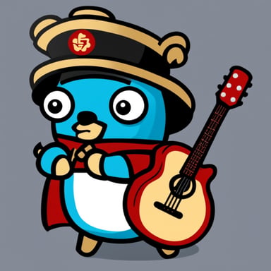 Go Blue Gopher as a shogun