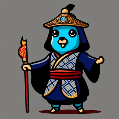 Go Blue Gopher as a shogun