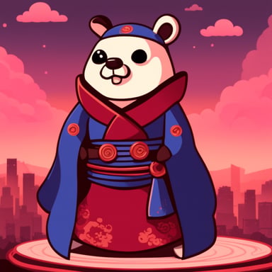 Go Blue Gopher as a shogun