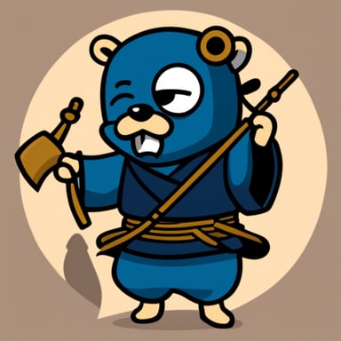 Go Blue Gopher as a shogun