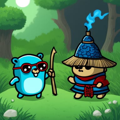 Go Blue Gopher as Blue Samurai Gopher