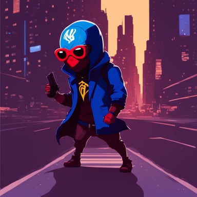 Go Blue Gopher as Cyberpunk Spiderman