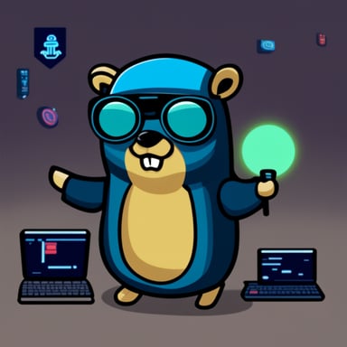 Go blue gopher as cyberpunk gopher