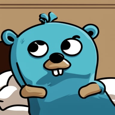Go Blue Gopher sick in bed with the flu.
