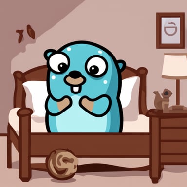Go Blue Gopher sick in bed with the flu.