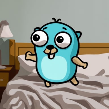 Go Blue Gopher sick in bed with the flu.