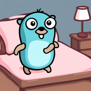 Go Blue Gopher stuck in bed with the flu