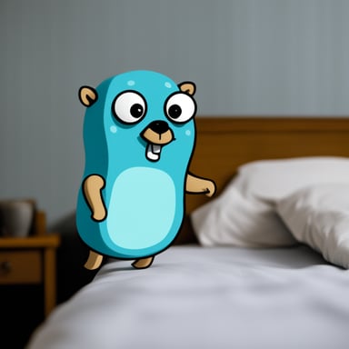 Go Blue Gopher stuck in bed with the flu