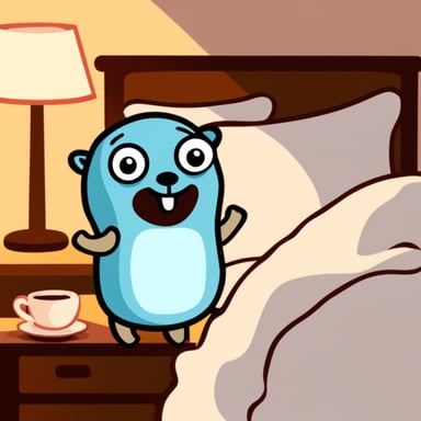 Go Blue Gopher stuck in bed with the flu