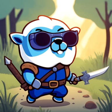 Go Blue Gopher as Geralt, wielding two swords from The Witcher 3 game.