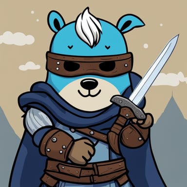 Go Blue Gopher as Geralt, wielding two swords from The Witcher 3 game.