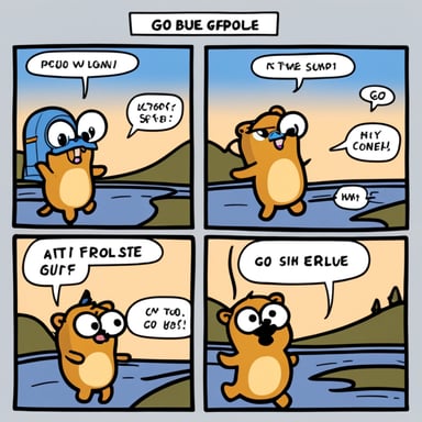 Comics with 4 pictures featuring Go Blue Gopher as Garfield.