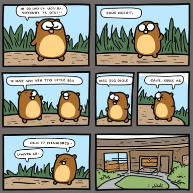 Comics with 4 pictures featuring Go Blue Gopher as Garfield.