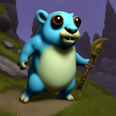 Go blue gopher in the World of Warcraft world.