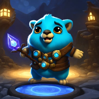 Go blue gopher in the World of Warcraft world.