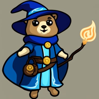 Go blue gopher as a beautiful female mage.
