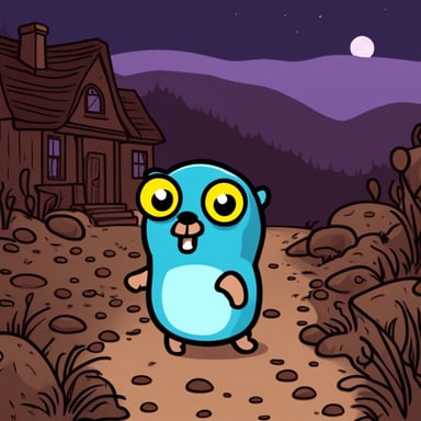 Go Blue Gopher in a horror setting.