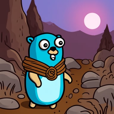 Go Blue Gopher in a horror setting.
