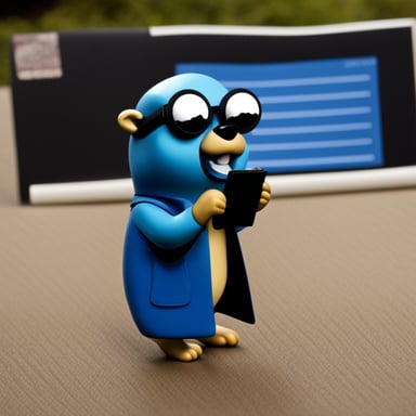 A go blue gopher planning a heist.